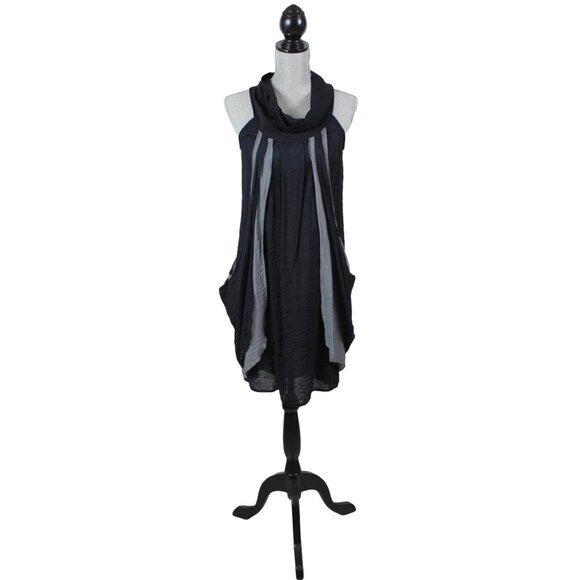 Glam & Fame Black Grey Sleeveless Tunic Top - Picture 10 of 10